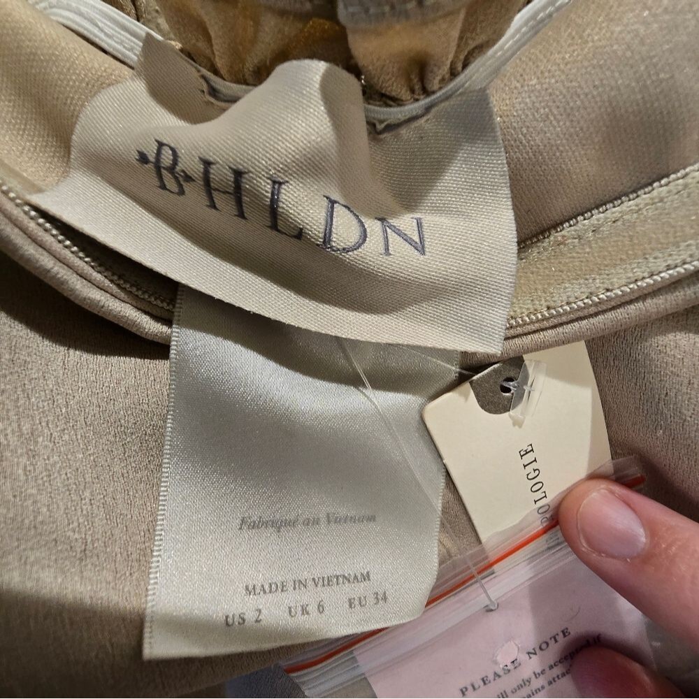BHLDN Elsie Straight-Neck Satin A-Line Gown NWT Sz 2 - Picture 11 of 11
